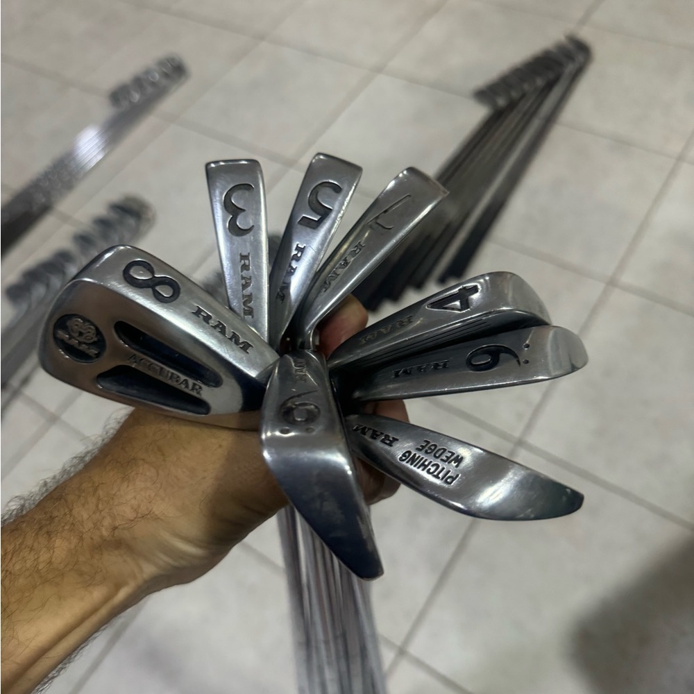 Ram golf irons 3 to pw in right handed 
Steel shafts 
Used conditions